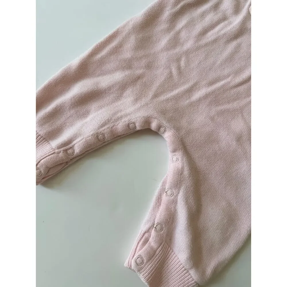 Angel Dear Pink Knit Ruffle Overalls - Baby 6-12M
